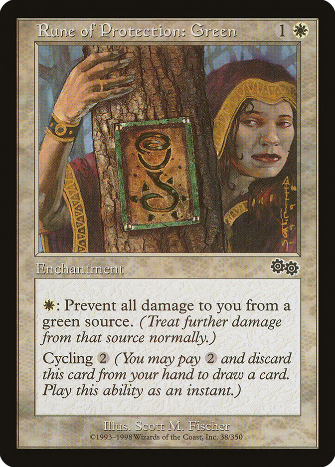Rune of Protection: Green [Urza's Saga] | Game Master's Emporium (The New GME)