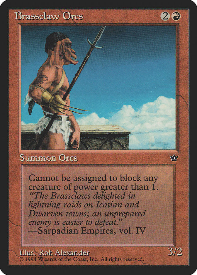 Brassclaw Orcs (Rob Alexander - Sarpadian Empires Flavor Text) [Fallen Empires] | Game Master's Emporium (The New GME)