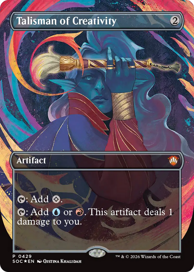 Talisman of Creativity (Borderless) [Secrets of Strixhaven Commander] | Game Master's Emporium (The New GME)
