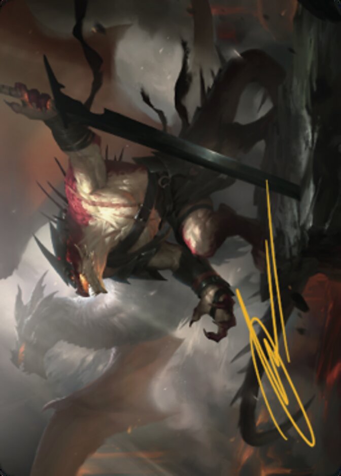 Rivaz of the Claw Art Card (Gold-Stamped Signature) [Dominaria United Art Series] | Game Master's Emporium (The New GME)