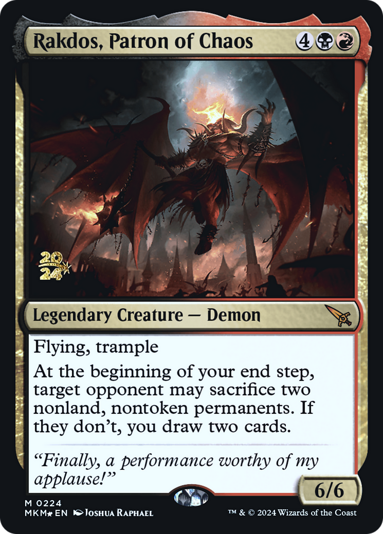 Rakdos, Patron of Chaos [Murders at Karlov Manor Prerelease Promos] | Game Master's Emporium (The New GME)