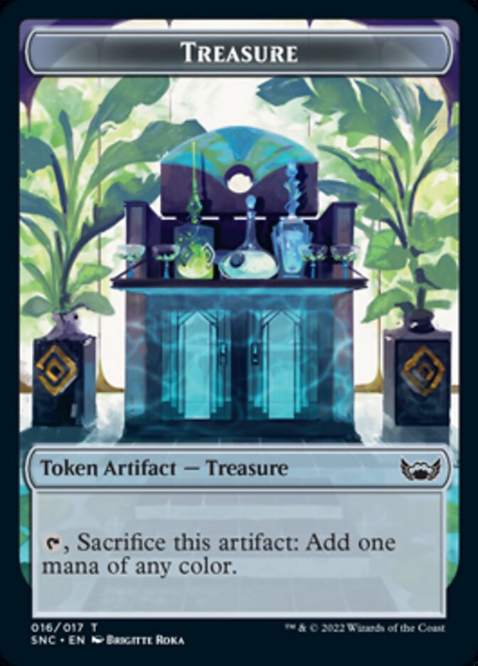 Treasure (016) // Rhino Warrior Double-Sided Token [Streets of New Capenna Tokens] | Game Master's Emporium (The New GME)