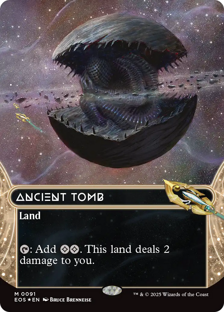 Ancient Tomb (0091) (Borderless) (Galaxy Foil) [Edge of Eternities] | Game Master's Emporium (The New GME)