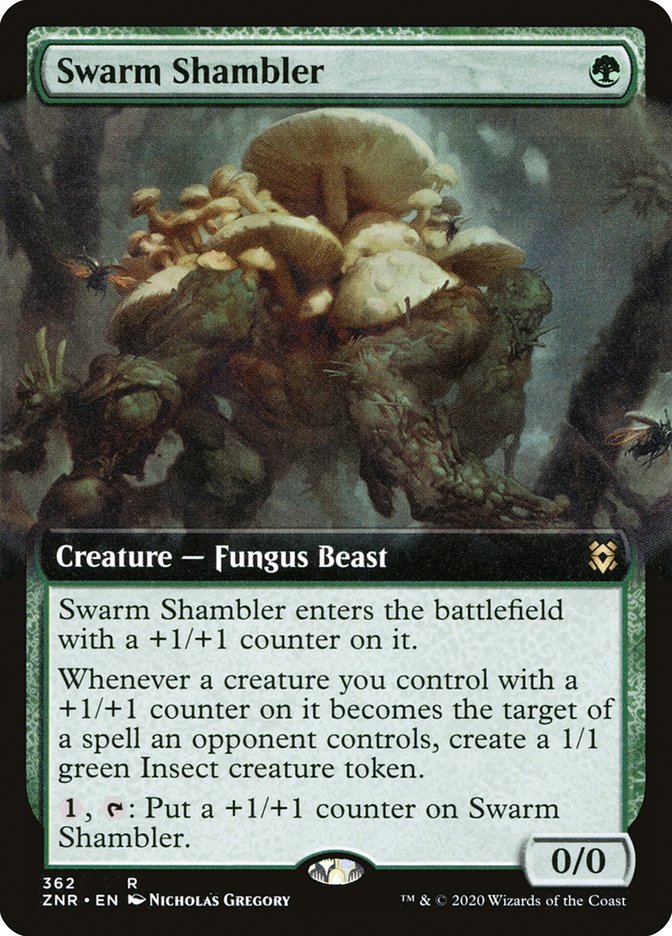 Swarm Shambler (Extended Art) [Zendikar Rising] | Game Master's Emporium (The New GME)