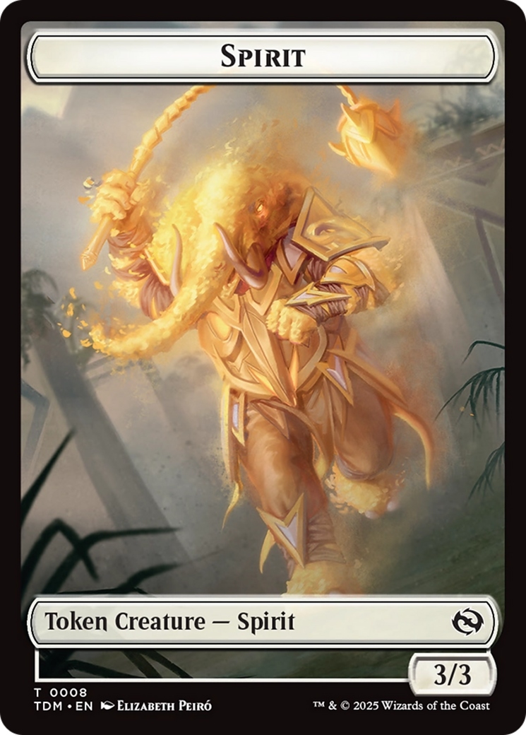 Spirit (0008) // Spirit (0009) Double-Sided Token [Tarkir: Dragonstorm Tokens] | Game Master's Emporium (The New GME)
