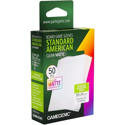 Game Genic 50 Standard American Sleeves Clear Matte 56mm x 91mm | Game Master's Emporium (The New GME)