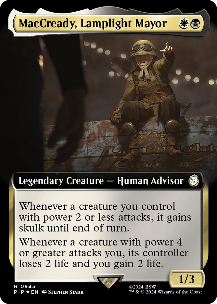 MacCready, Lamplight Mayor (Extended Art) (Surge Foil) [Fallout] | Game Master's Emporium (The New GME)