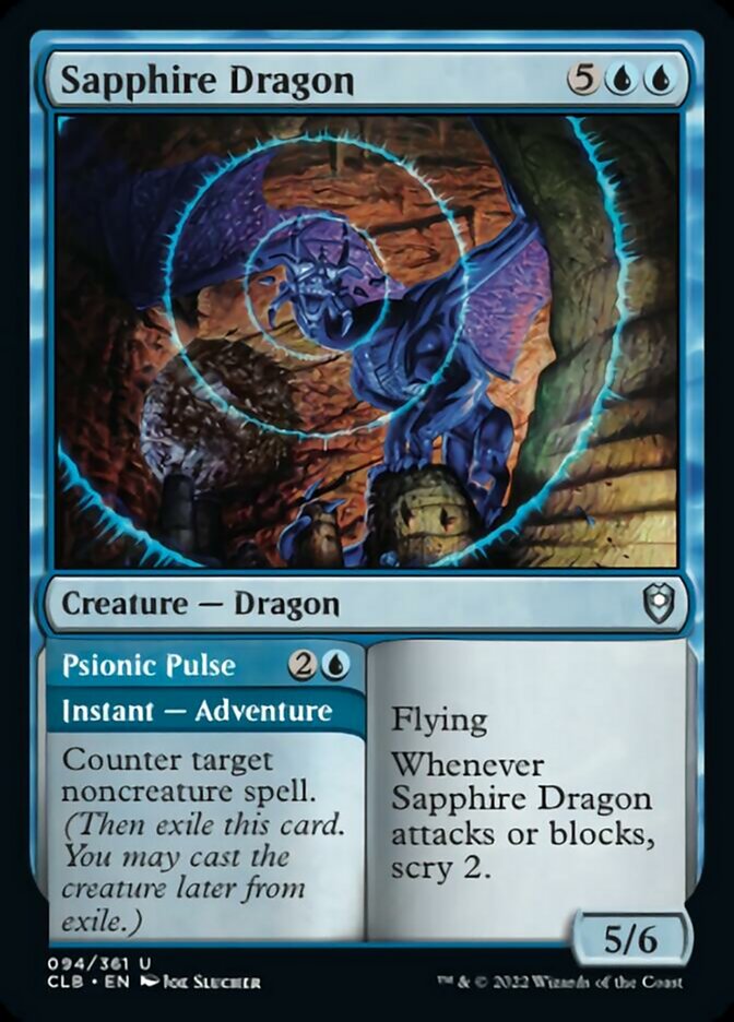 Sapphire Dragon // Psionic Pulse [Commander Legends: Battle for Baldur's Gate] | Game Master's Emporium (The New GME)