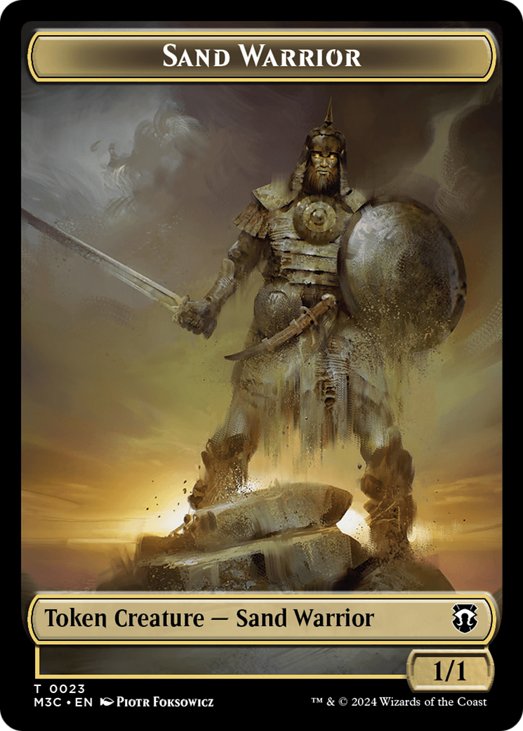 Marit Lage (Ripple Foil) // Sand Warrior Double-Sided Token [Modern Horizons 3 Commander Tokens] | Game Master's Emporium (The New GME)