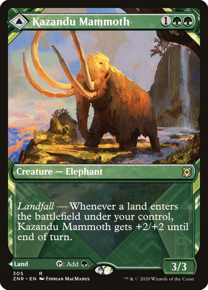 Kazandu Mammoth // Kazandu Valley (Showcase) [Zendikar Rising] | Game Master's Emporium (The New GME)