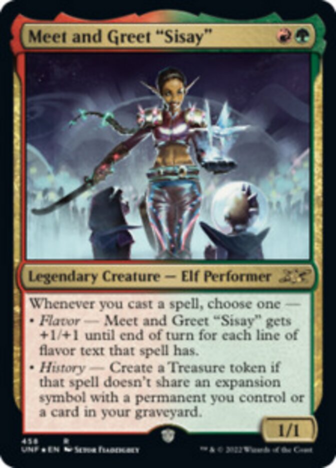 Meet and Greet "Sisay" (Galaxy Foil) [Unfinity] | Game Master's Emporium (The New GME)