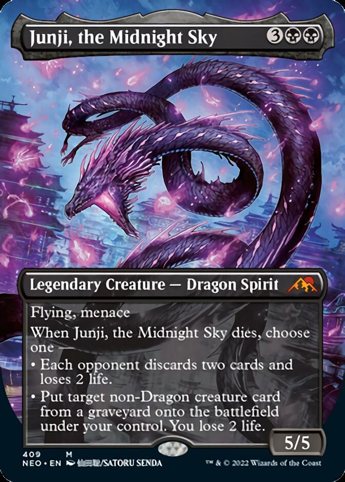 Junji, the Midnight Sky (Borderless Alternate Art) [Kamigawa: Neon Dynasty] | Game Master's Emporium (The New GME)
