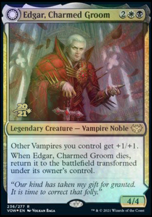 Edgar, Charmed Groom // Edgar Markov's Coffin [Innistrad: Crimson Vow Prerelease Promos] | Game Master's Emporium (The New GME)