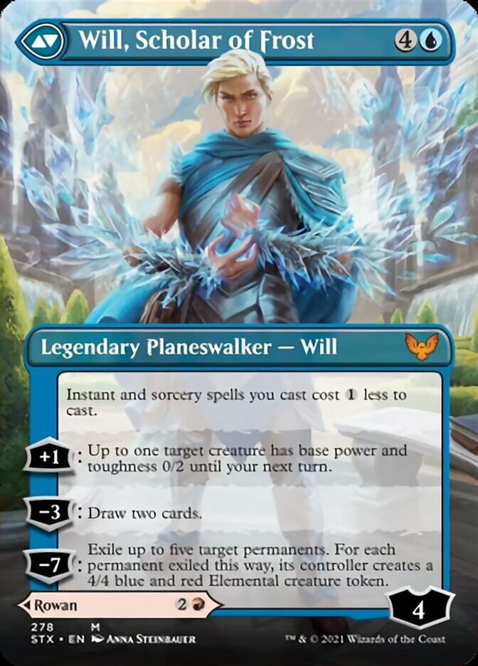 Rowan, Scholar of Sparks // Will, Scholar of Frost (Borderless) [Strixhaven: School of Mages] | Game Master's Emporium (The New GME)