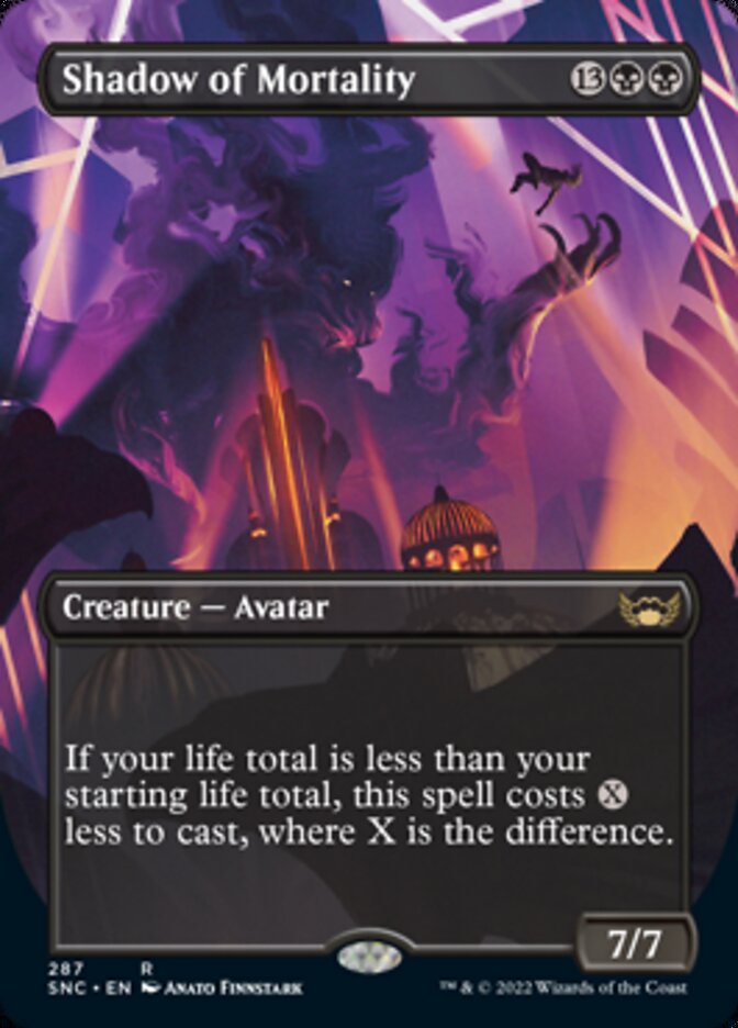 Shadow of Mortality (Borderless Alternate Art) [Streets of New Capenna] | Game Master's Emporium (The New GME)