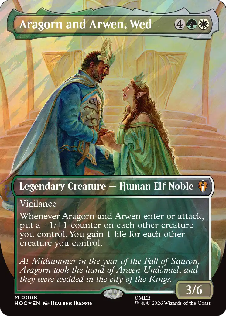 Aragorn and Arwen, Wed (Borderless) (Surge Foil) [The Hobbit: Eternal-Legal] | Game Master's Emporium (The New GME)