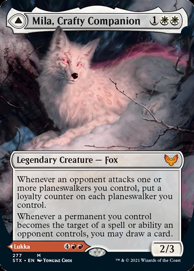 Mila, Crafty Companion // Lukka, Wayward Bonder (Borderless) [Strixhaven: School of Mages] | Game Master's Emporium (The New GME)
