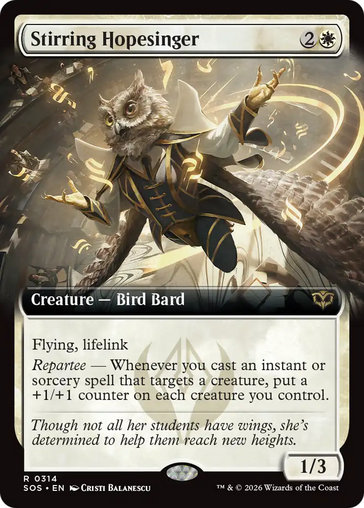 Stirring Hopesinger (Extended Art) [Secrets of Strixhaven] | Game Master's Emporium (The New GME)