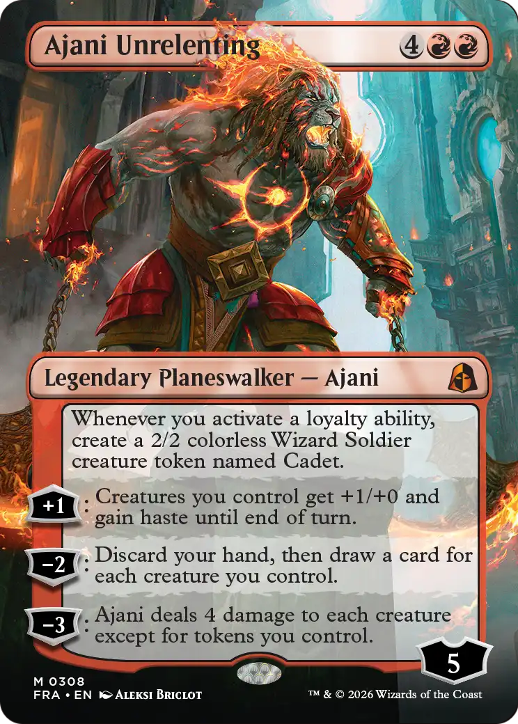 Ajani Unrelenting (Borderless) [Reality Fracture] | Game Master's Emporium (The New GME)