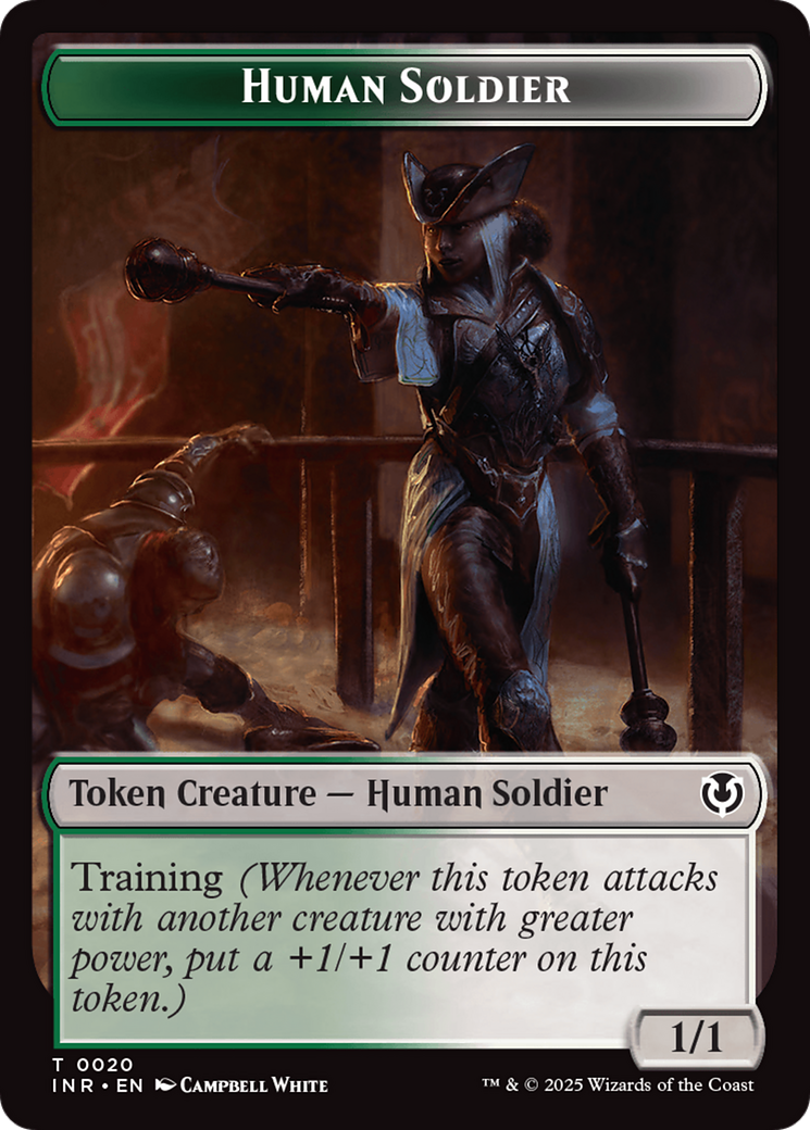 Human Soldier (0020) // Emblem - Tamiyo, Field Researcher Double-Sided Token [Innistrad Remastered Tokens] | Game Master's Emporium (The New GME)