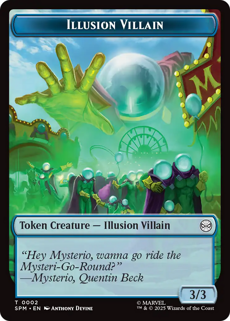 Spider // Illusion Villain Double-Sided Token [Marvel's Spider-Man Tokens] | Game Master's Emporium (The New GME)