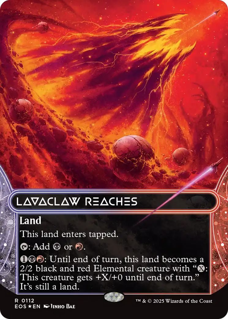 Lavaclaw Reaches (0112) (Borderless) (Galaxy Foil) [Edge of Eternities: Stellar Sights] | Game Master's Emporium (The New GME)