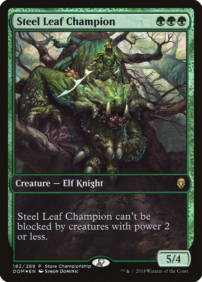 Steel Leaf Champion (Store Championship) (Full Art) [Dominaria Promos] | Game Master's Emporium (The New GME)