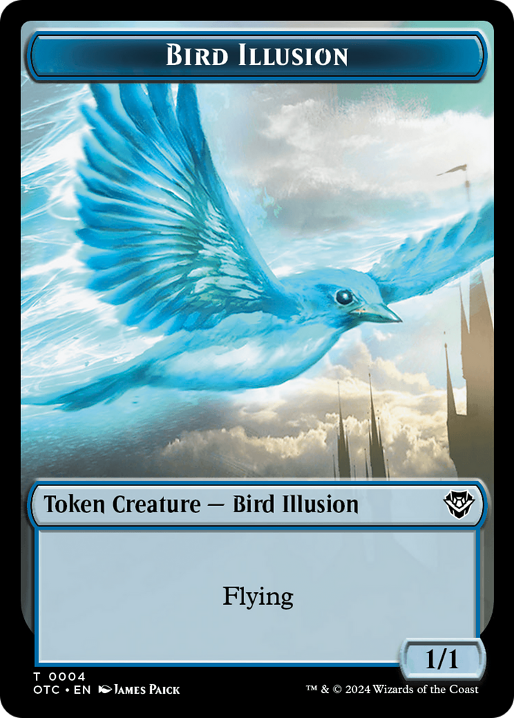 Dragon Elemental // Bird Illusion Double-Sided Token [Outlaws of Thunder Junction Commander Tokens] | Game Master's Emporium (The New GME)
