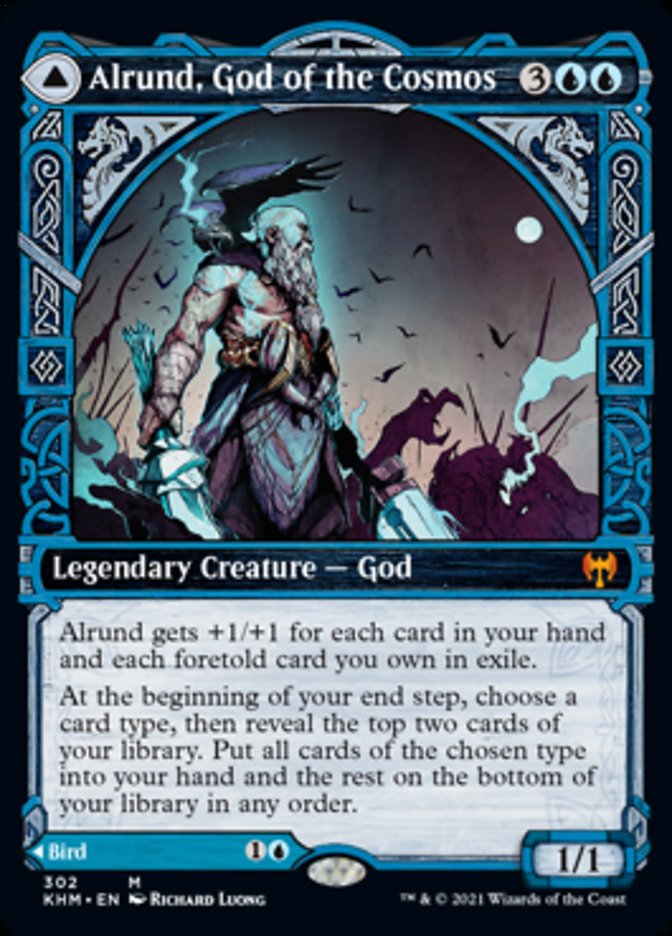 Alrund, God of the Cosmos // Hakka, Whispering Raven (Showcase) [Kaldheim] | Game Master's Emporium (The New GME)