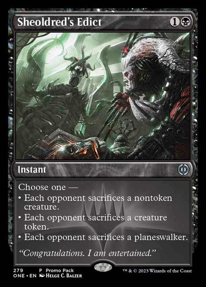 Sheoldred's Edict (Promo Pack) [Phyrexia: All Will Be One Promos] | Game Master's Emporium (The New GME)