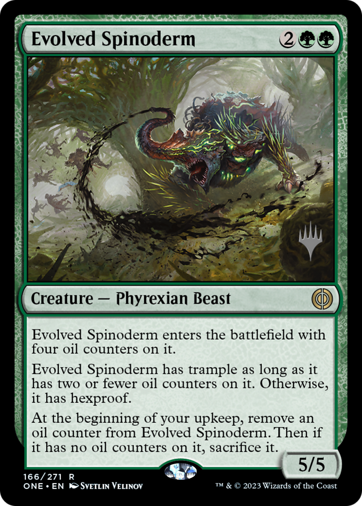 Evolved Spinoderm (Promo Pack) [Phyrexia: All Will Be One Promos] | Game Master's Emporium (The New GME)