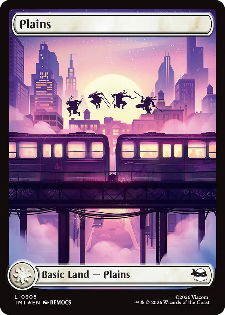 Plains (0305) (Surge Foil) [Teenage Mutant Ninja Turtles] | Game Master's Emporium (The New GME)