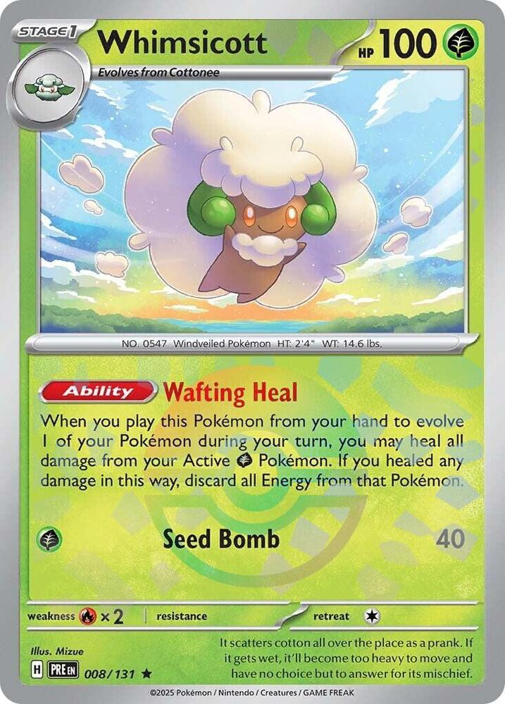 Whimsicott (008/131) (Poke Ball Pattern) [Scarlet & Violet: Prismatic Evolutions] | Game Master's Emporium (The New GME)