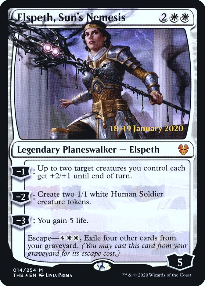 Elspeth, Sun's Nemesis [Theros Beyond Death Prerelease Promos] | Game Master's Emporium (The New GME)