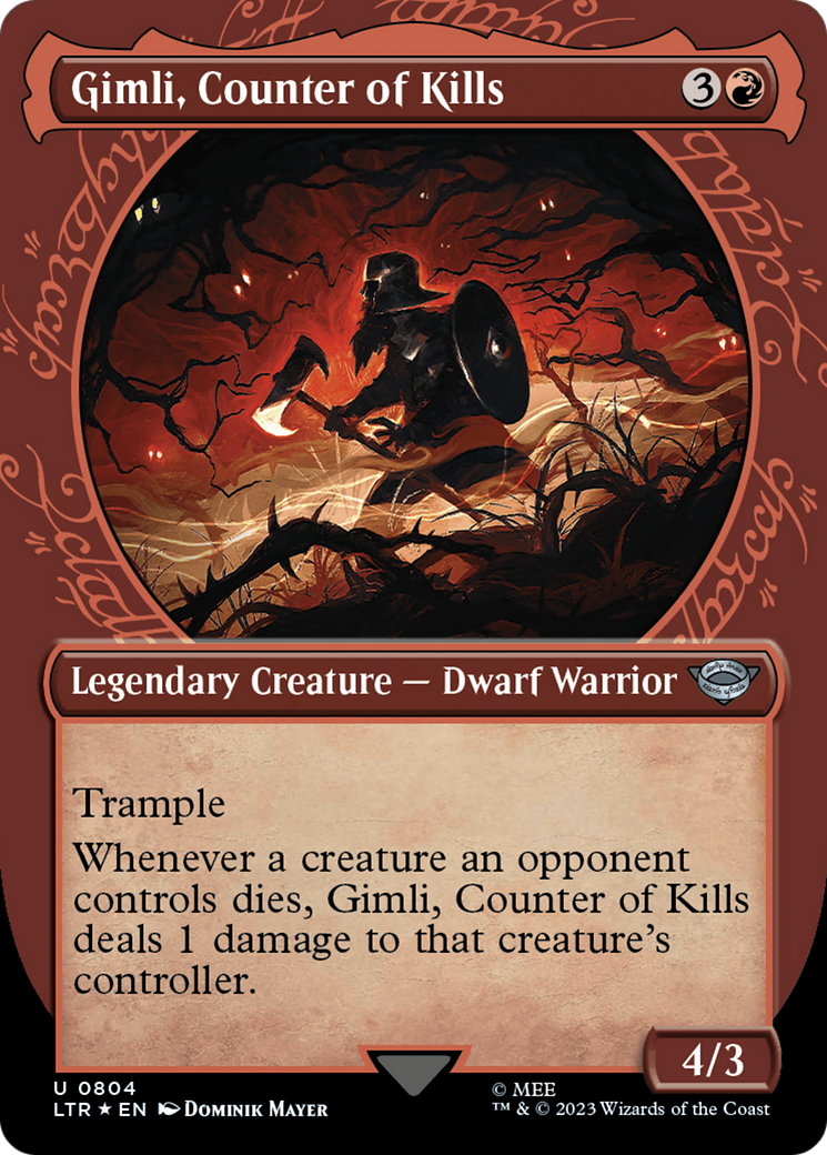 Gimli, Counter of Kills (Showcase) (Surge Foil) [The Lord of the Rings: Tales of Middle-Earth] | Game Master's Emporium (The New GME)
