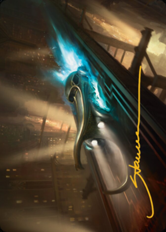 Run Out of Town Art Card (Gold-Stamped Signature) [Streets of New Capenna Art Series] | Game Master's Emporium (The New GME)