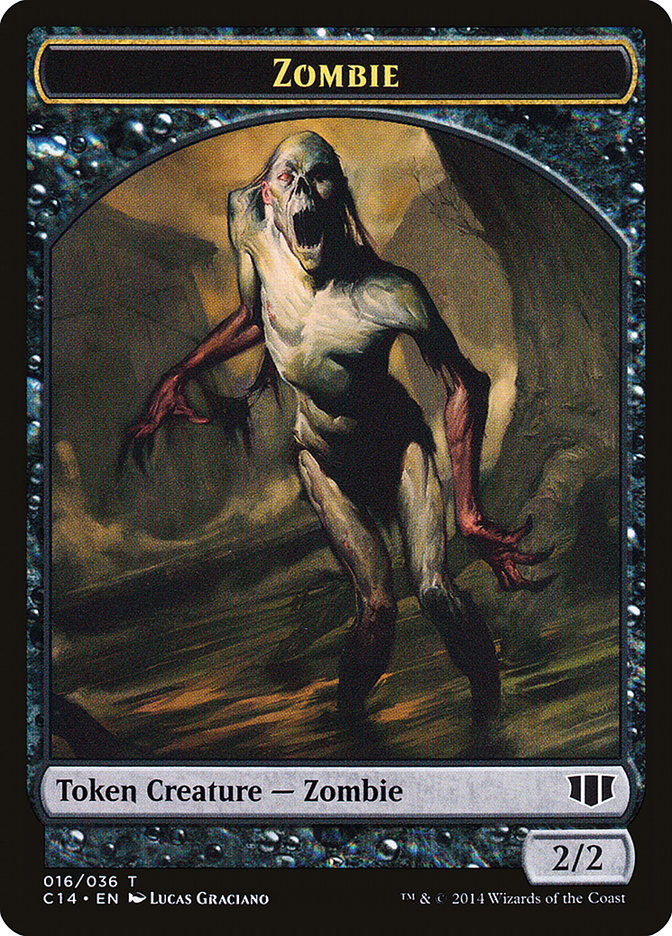 Horror // Zombie (016/036) Double-Sided Token [Commander 2014 Tokens] | Game Master's Emporium (The New GME)