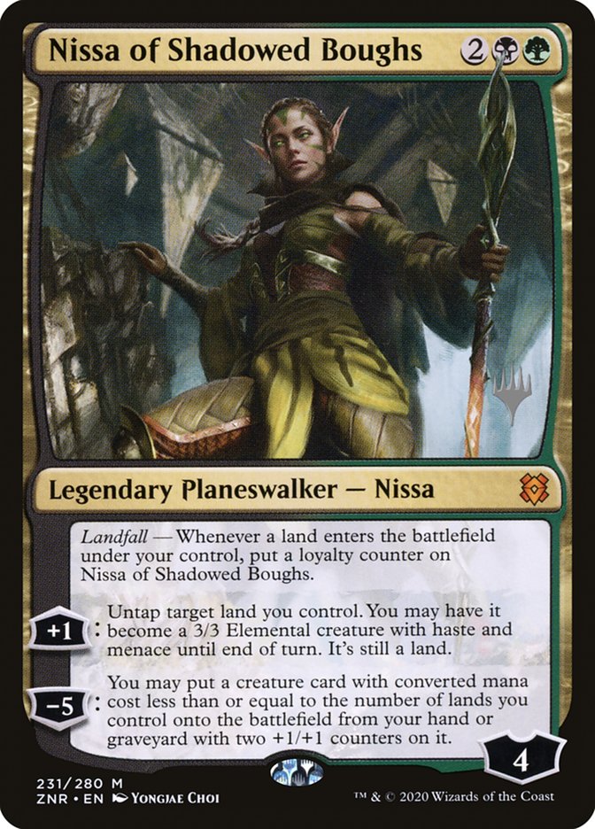 Nissa of Shadowed Boughs (Promo Pack) [Zendikar Rising Promos] | Game Master's Emporium (The New GME)