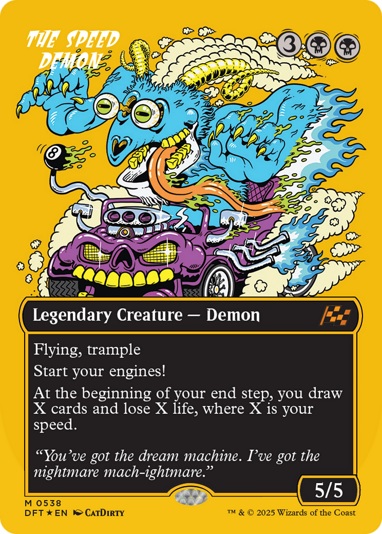The Speed Demon (Borderless) (First-Place Foil) [Aetherdrift] | Game Master's Emporium (The New GME)