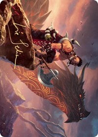 Dragonkin Berserker Art Card (Gold-Stamped Signature) [Kaldheim Art Series] | Game Master's Emporium (The New GME)