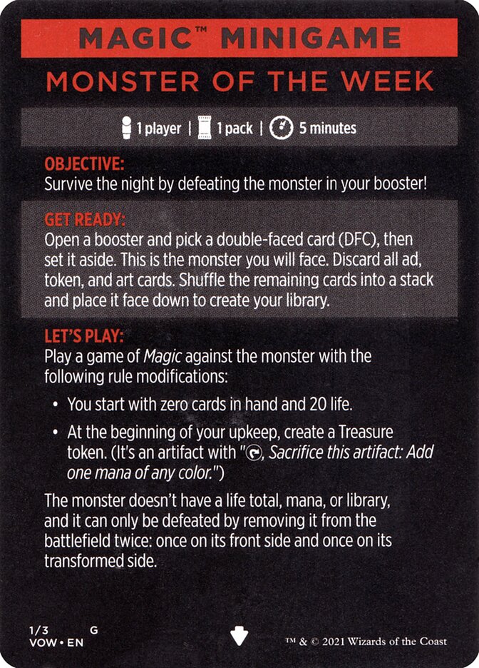 Monster of The Week (Magic Minigame) [Innistrad: Crimson Vow Minigame] | Game Master's Emporium (The New GME)