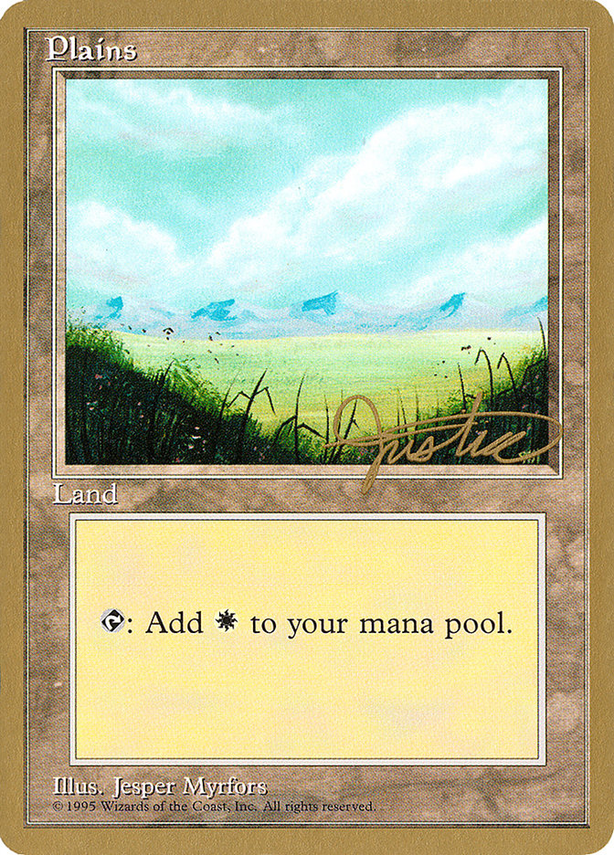 Plains (mj366) (Mark Justice) [Pro Tour Collector Set] | Game Master's Emporium (The New GME)