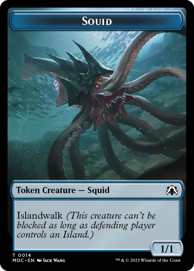 Squid // Human (26) Double-Sided Token [March of the Machine Commander Tokens] | Game Master's Emporium (The New GME)