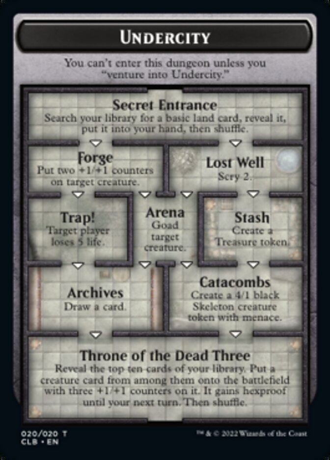 The Initiative // Undercity Double-Sided Token [Commander Legends: Battle for Baldur's Gate Tokens] | Game Master's Emporium (The New GME)