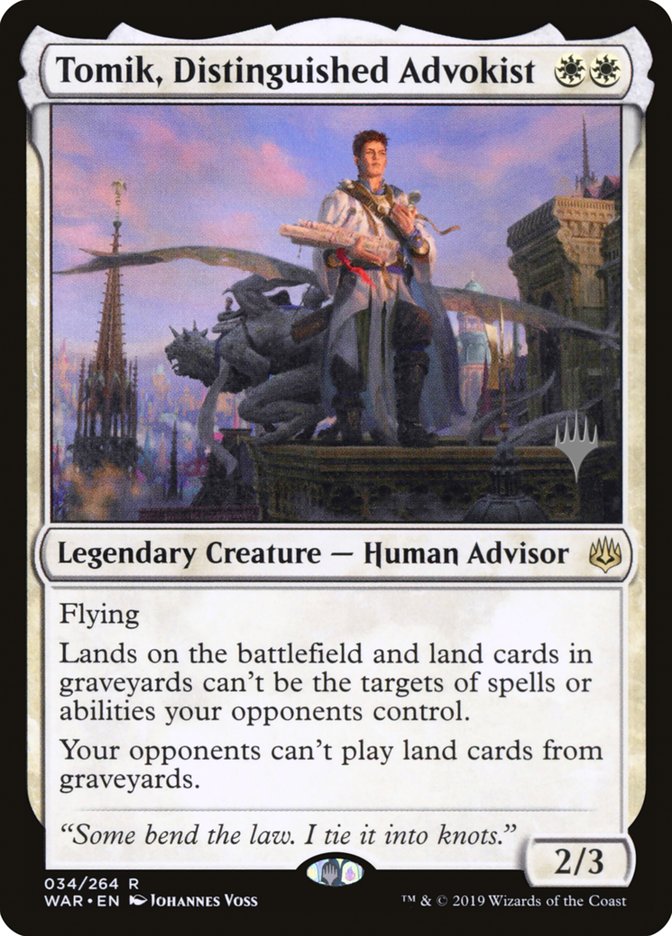 Tomik, Distinguished Advokist (Promo Pack) [War of the Spark Promos] | Game Master's Emporium (The New GME)