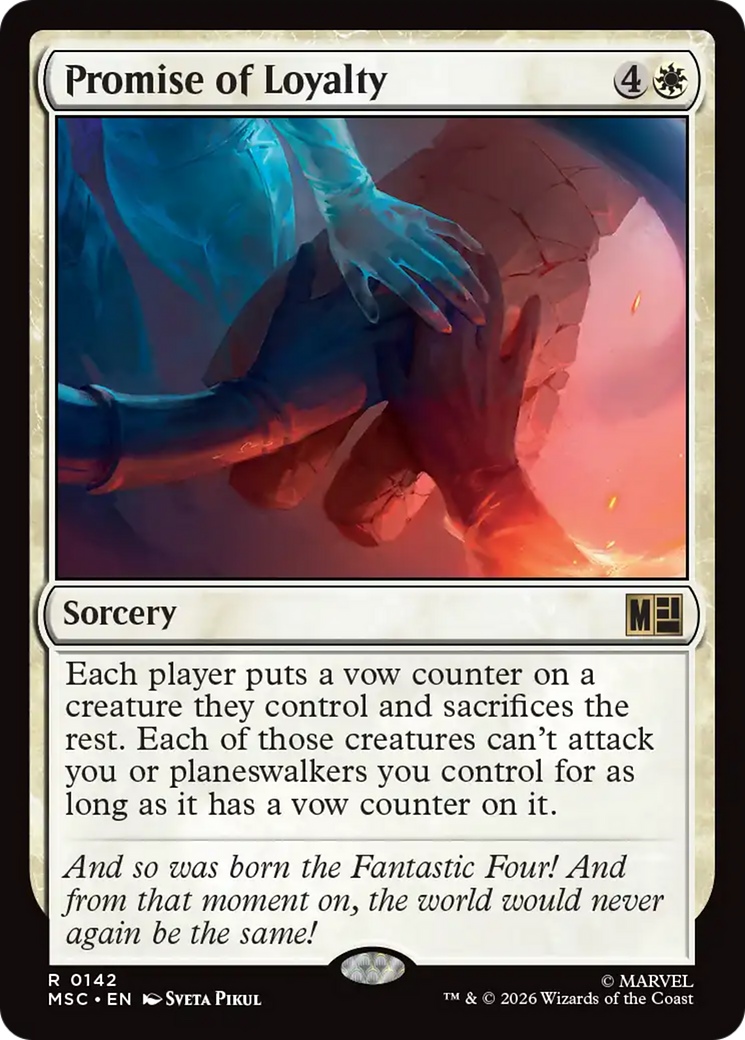 Promise of Loyalty (Surge Foil) [Marvel Super Heroes Commander] | Game Master's Emporium (The New GME)