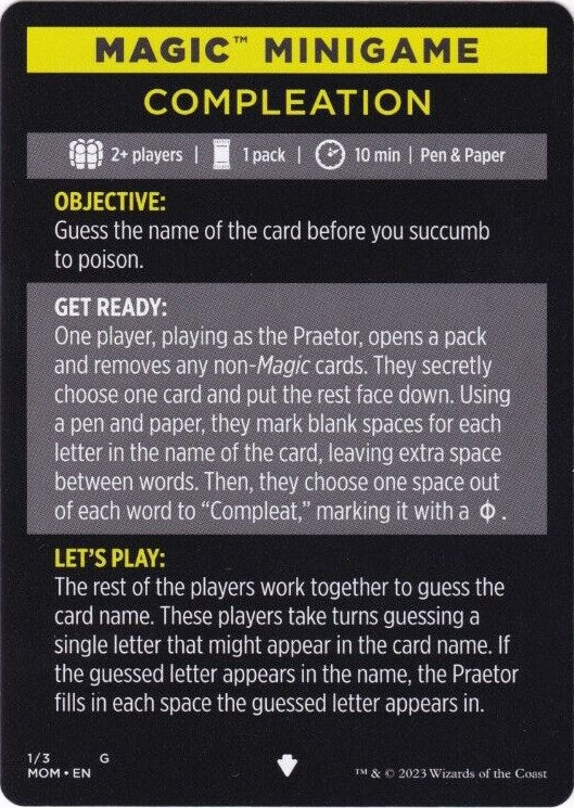 Compleation (Magic Minigame) [March of the Machine Minigame] | Game Master's Emporium (The New GME)