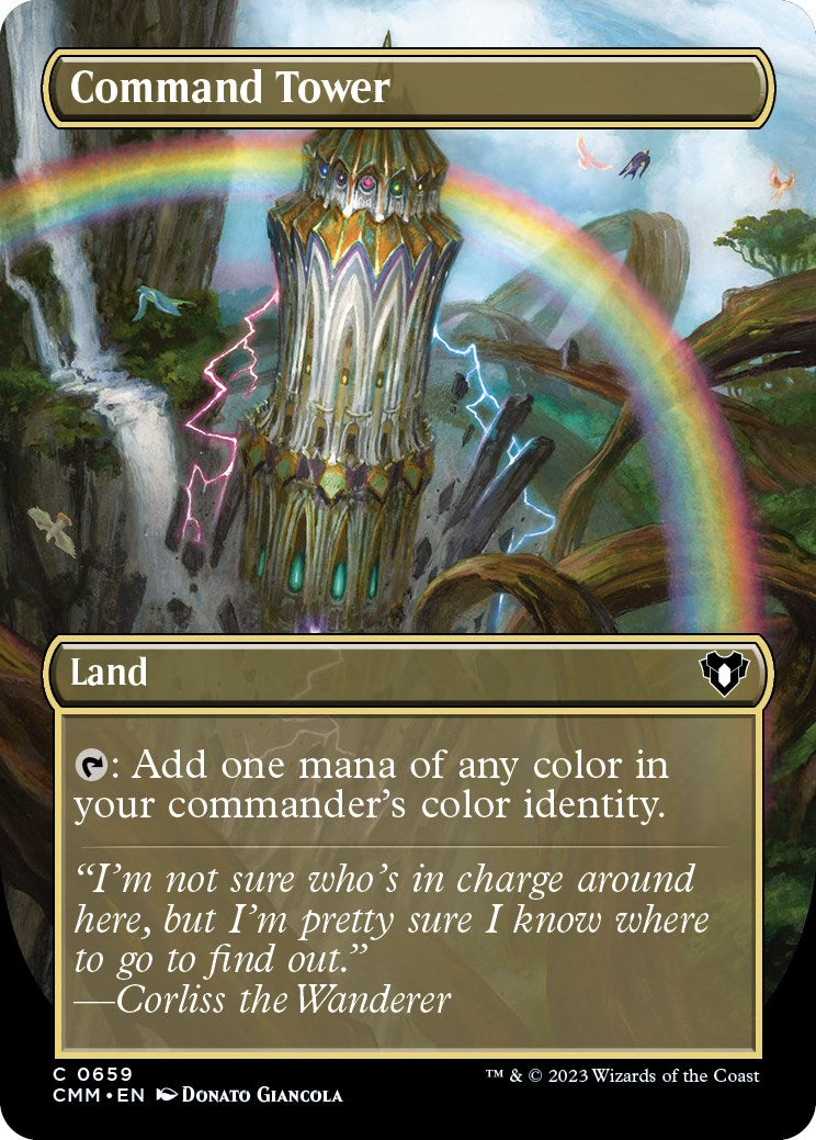 Command Tower (Borderless Alternate Art) [Commander Masters] | Game Master's Emporium (The New GME)