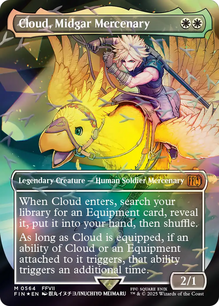 Cloud, Midgar Mercenary (Borderless) (Chocobo Track Foil) [FINAL FANTASY] | Game Master's Emporium (The New GME)