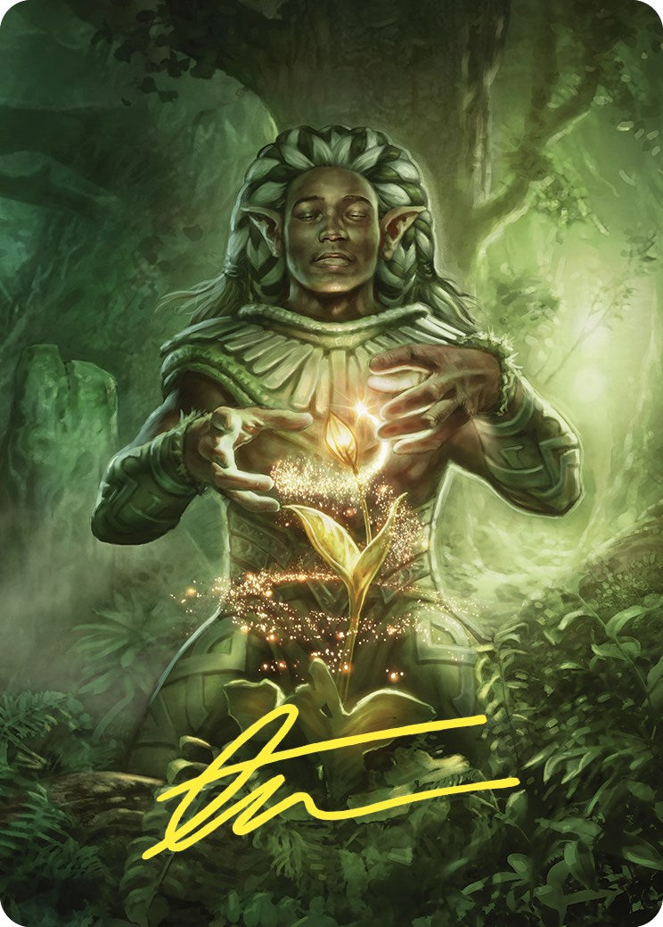 Elvish Mystic Art Card (Gold-Stamped Signature) [Commander Masters Art Series] | Game Master's Emporium (The New GME)